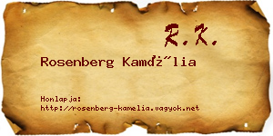 Rosenberg Kamélia névjegykártya